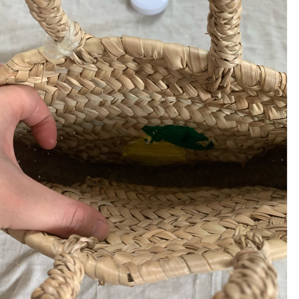 Boho Handmade 100% Straw Mini Basket - Picture 4 of 6